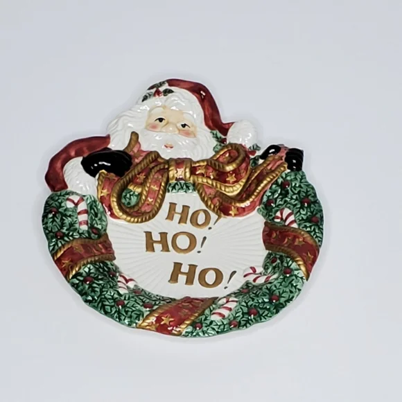 Fitz And Floyd Essentials Santa Claus Ceramic Plate - Picture 1 of 7